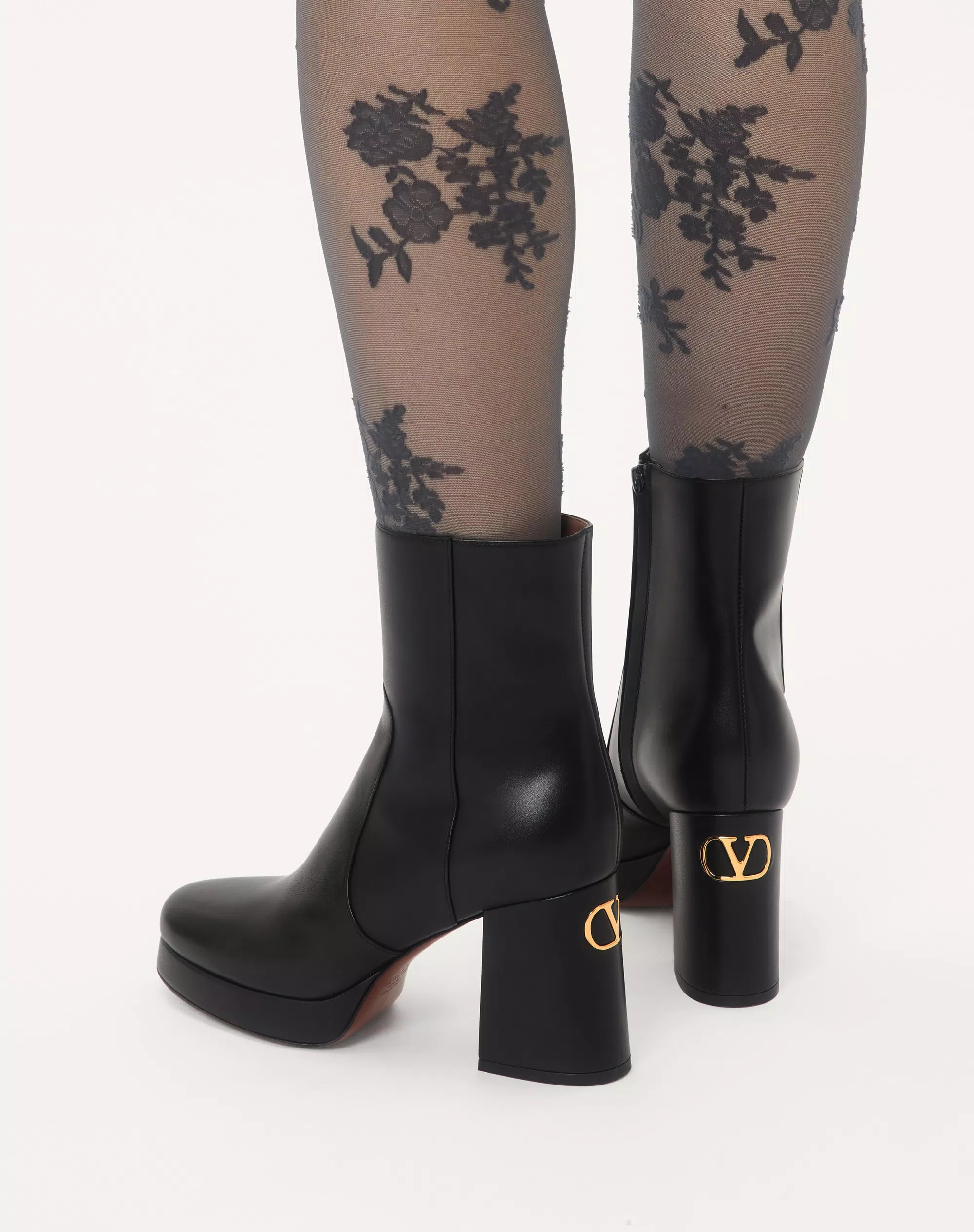 Valentino Fawcette Platform Ankle Boot In Calfskin 90Mm - Image 7